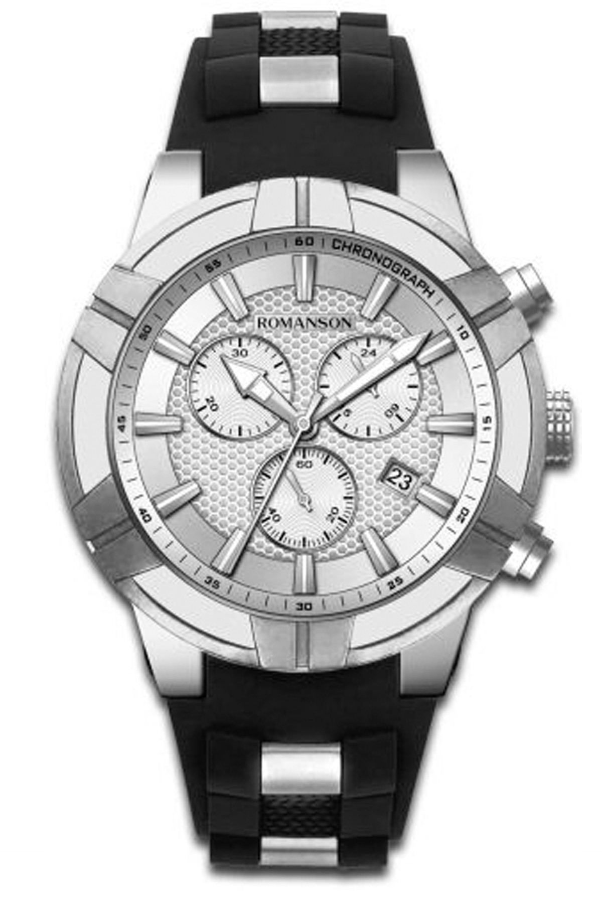 Romanson TL8A37HMBWAS2W Takvimli 54 mm Siyah Çelik Kordon Analog Erkek Kol Saati