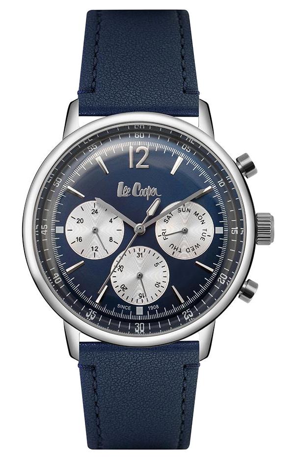 Lee Cooper 6953 399 Takvimli 41-45 mm Lacivert Deri Kordon Analog Erkek Kol Saati