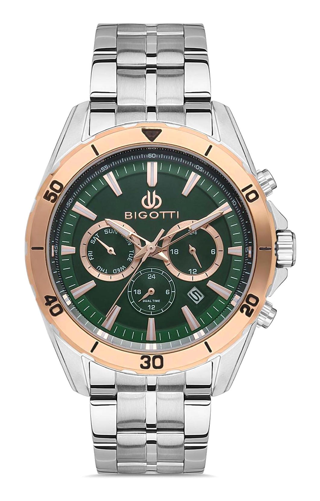 Bigotti BG.1.10369.4 Takvimli 45 mm Çelik Kordon Analog Erkek Kol Saati