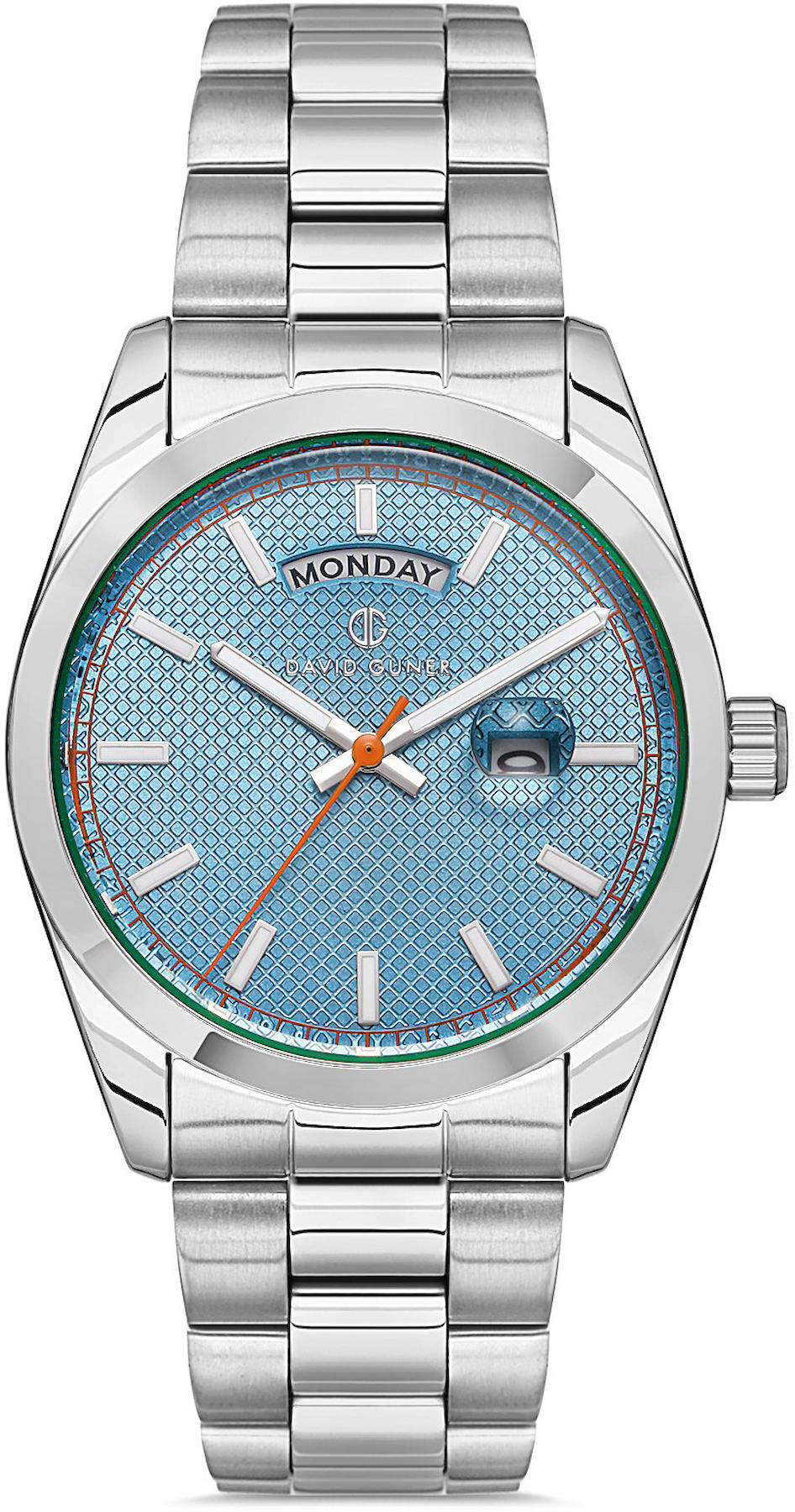 David Guner DG-8493GA-A15 Takvimli 42 mm Çelik Kordon Analog Kol Saati