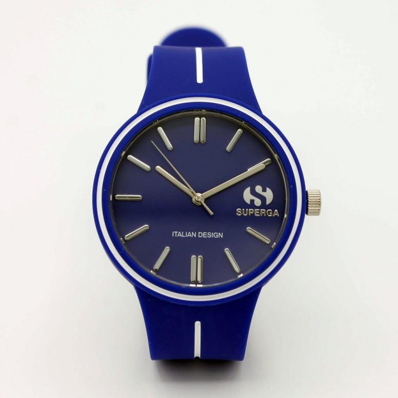 Superga STC084 Takvimli 44 mm Mavi Silikon Kordon Analog Erkek Kol Saati