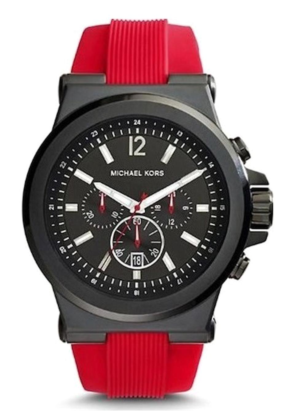 Michael Kors MK8382 Takvimli 44 mm Kırmızı Silikon Kordon Analog Erkek Kol Saati