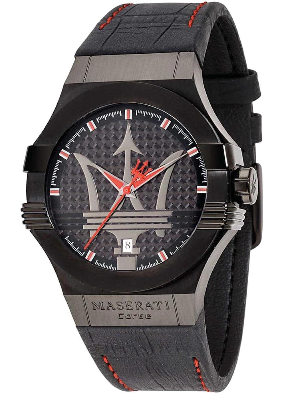 Maserati R8851108010 Takvimli 42 mm Siyah Deri Kordon Analog Erkek Kol Saati