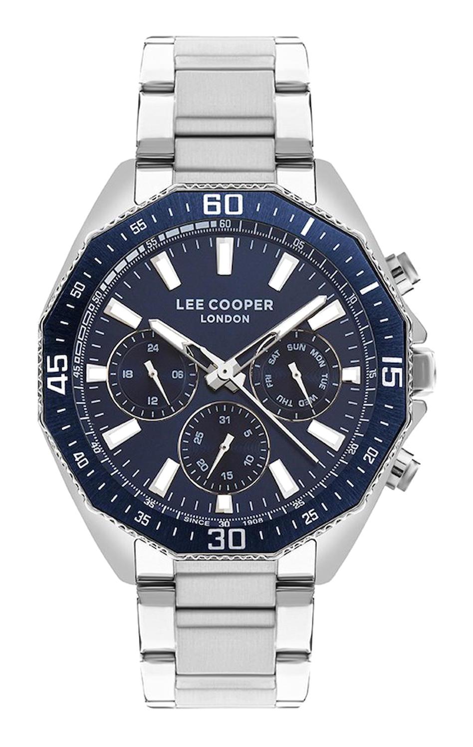 Lee Cooper LC07847.390-NM Takvimli Çelik Kordon Analog Kol Saati