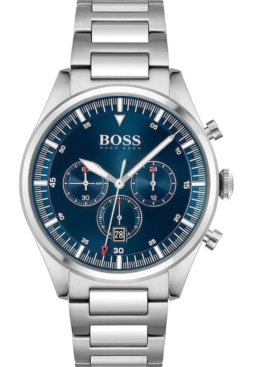 Hugo Boss HB1513867 Pusulalı Takvimli 44 mm Çelik Kordon Analog Erkek Kol Saati