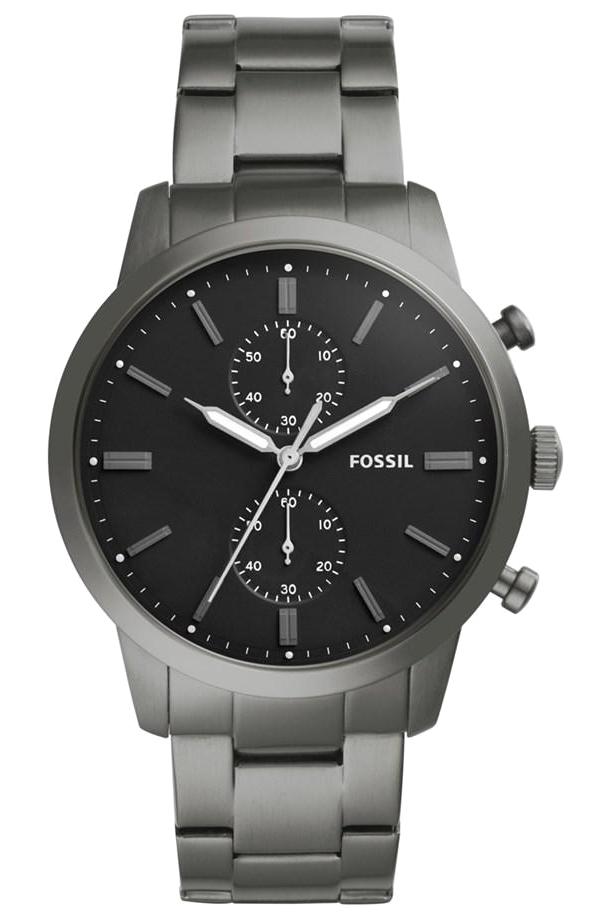 Fossil FS5349 44 mm Füme Çelik Kordon Analog Erkek Kol Saati