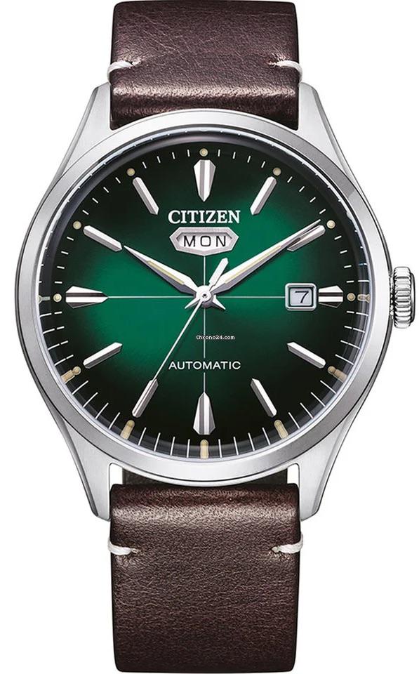 Citizen NH8390 Takvimli 40 mm Kahverengi Deri Kordon Analog Erkek Kol Saati
