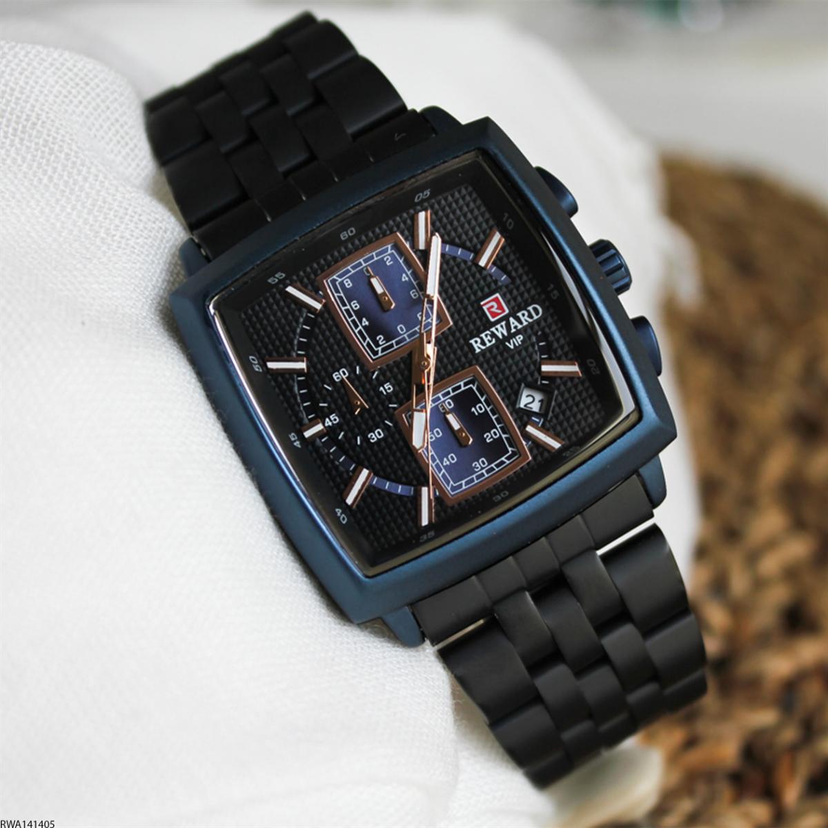 Reward RWA141405 Takvimli 40 mm Siyah Metal Kordon Analog Erkek Kol Saati