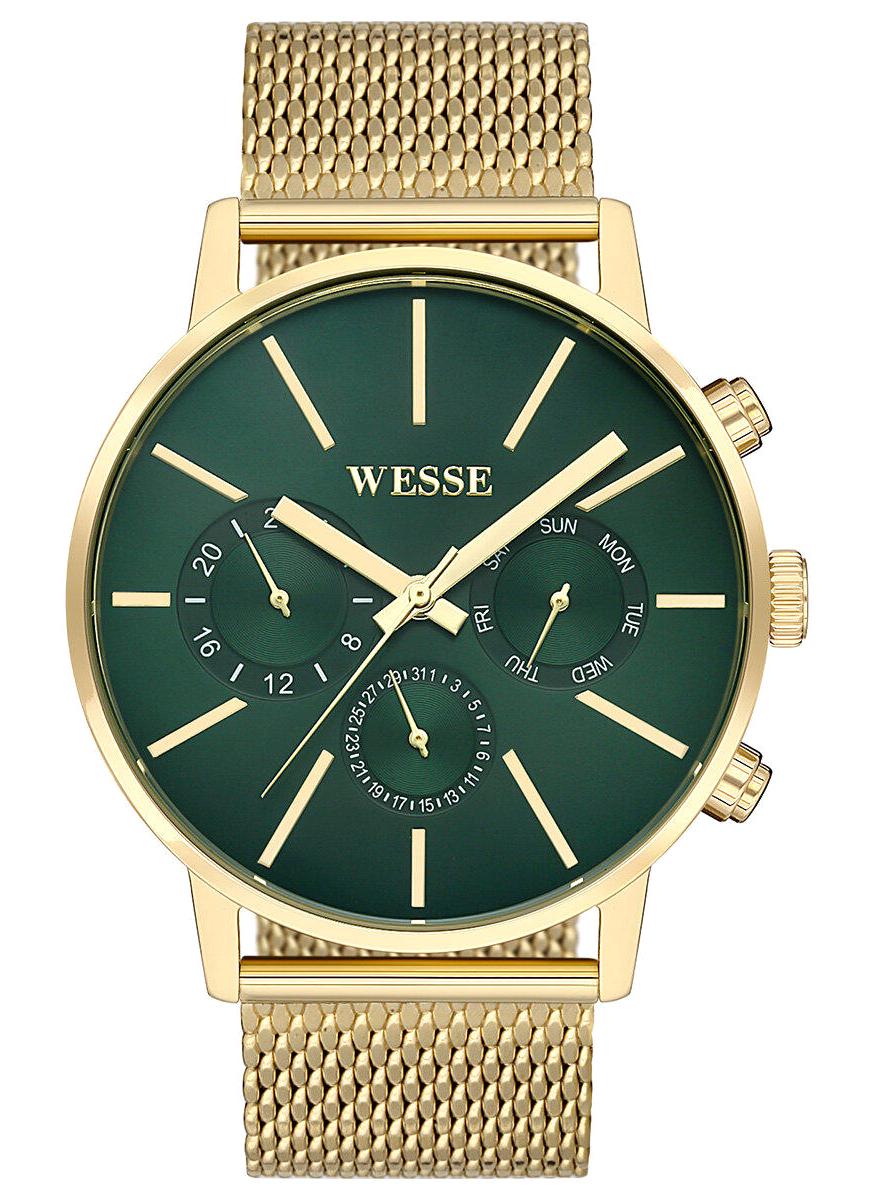 Wesse WWG200026 Pusulalı Takvimli 42 mm Altın Çelik Kordon Analog Erkek Kol Saati