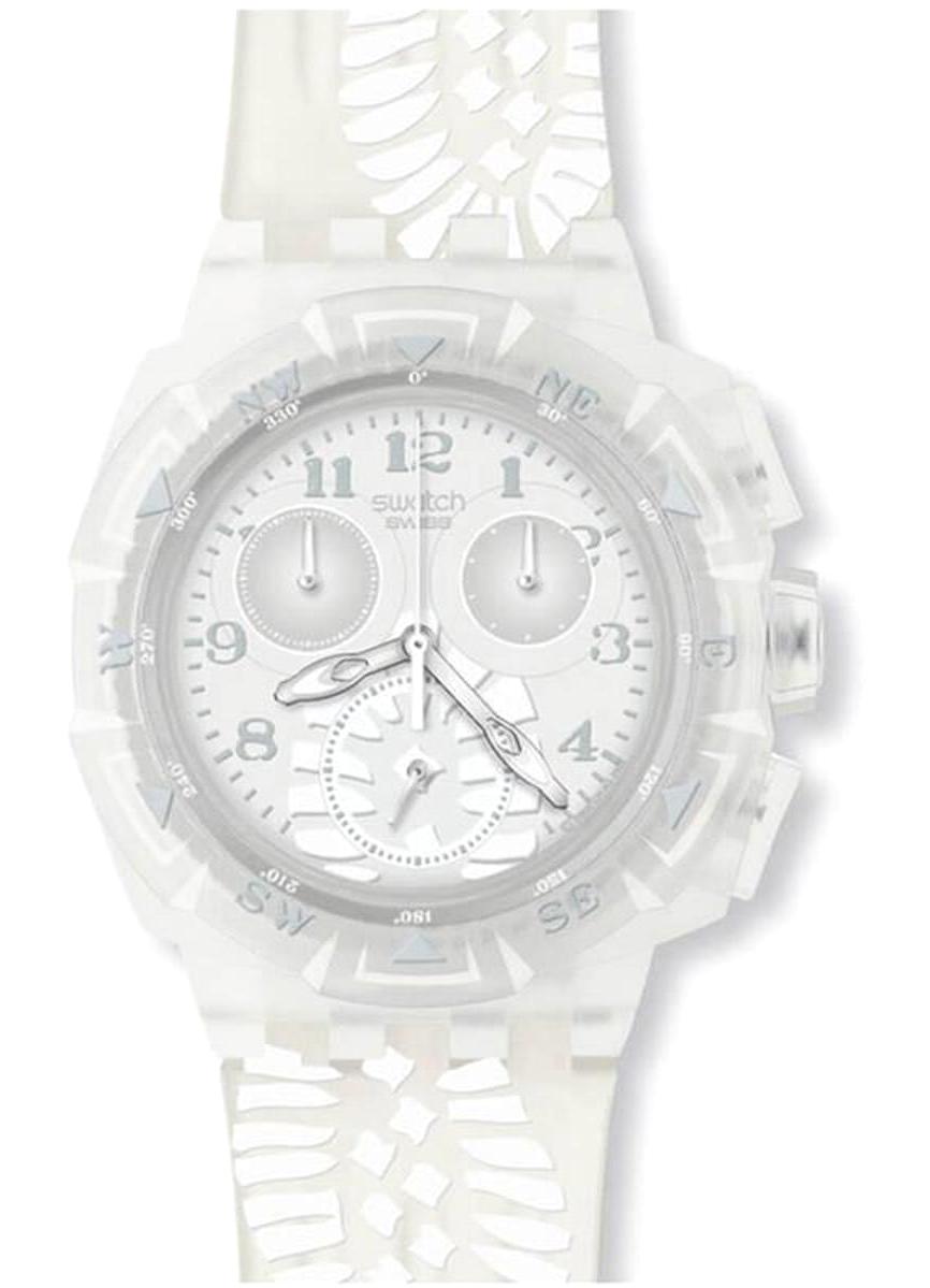 Swatch SUKK100 Takvimli Beyaz Silikon Kordon Analog Erkek Kol Saati