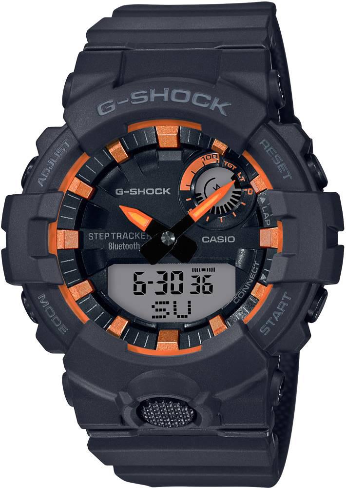 Casio GBA-800SF-1A Takvimli Siyah Silikon Kordon Analog Kol Saati