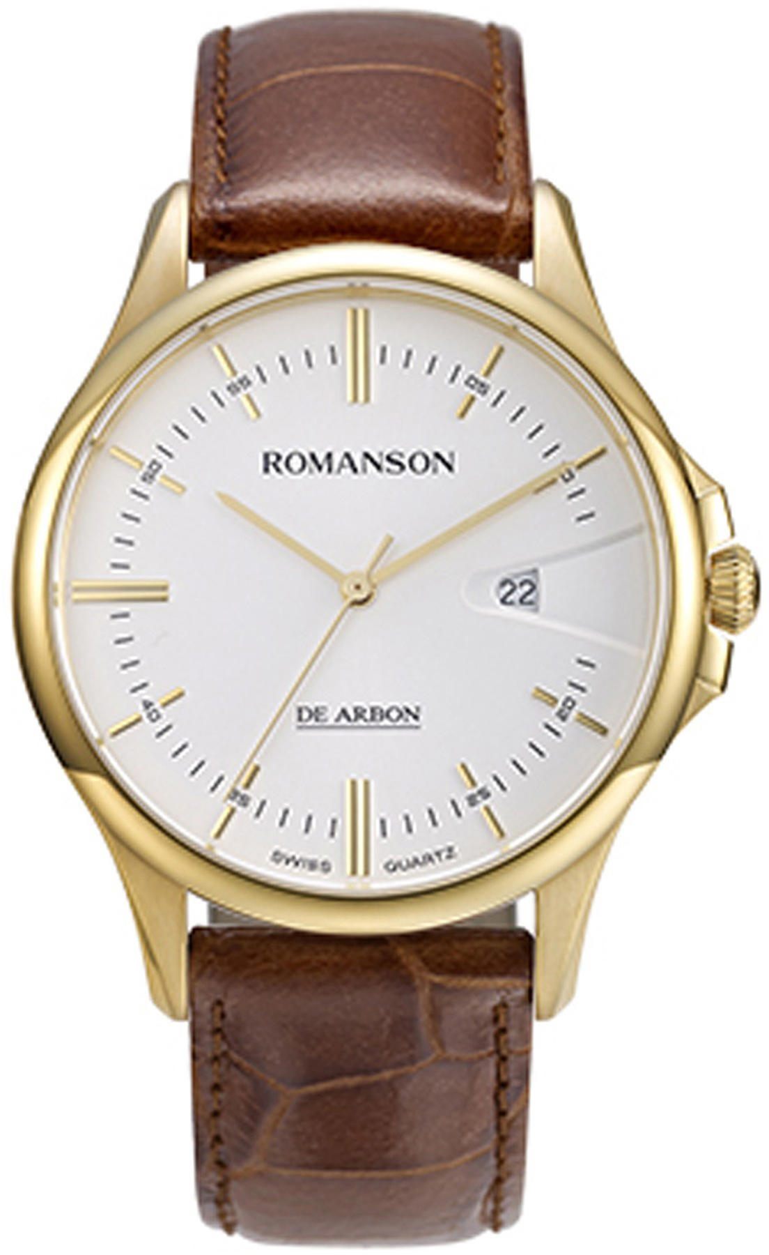 Romanson CB5A10MMNGA1R2 Takvimli 40 mm Kahverengi Deri Kordon Analog Kol Saati