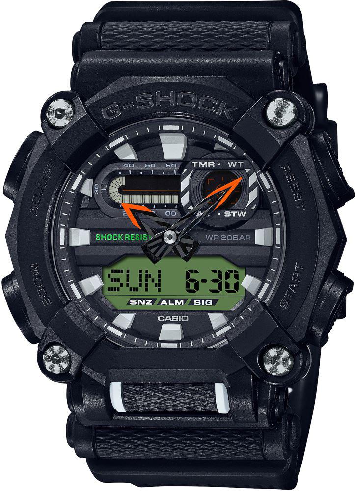 Casio GA-900E-1A3DR Takvimli 50 mm Siyah Plastik Kordon Analog Erkek Kol Saati