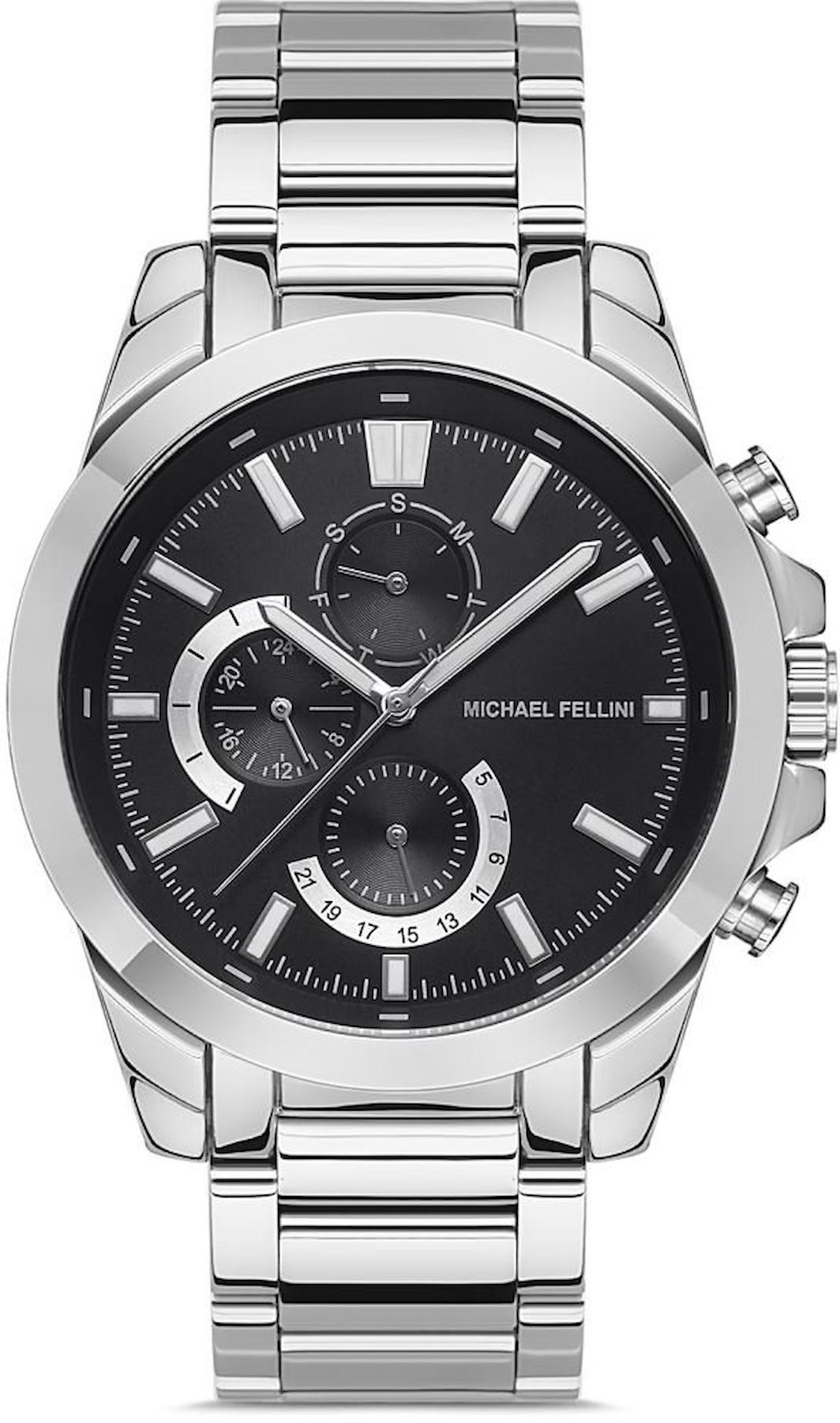 Michael Fellini 2308-2 Takvimli 44 mm Metal Kordon Analog Erkek Kol Saati