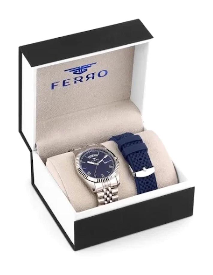 Ferro TH-F11130DA-A3 44 mm Çelik - Silikon Kordon Analog Erkek Kol Saati