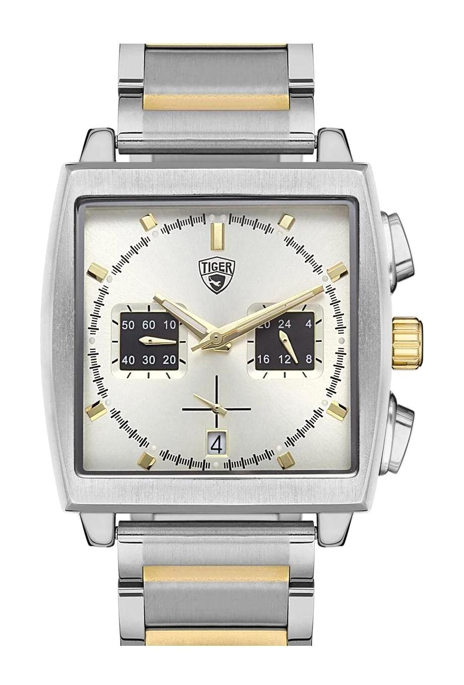 Tiger 600E 44 mm Altın-Çelik Kordon Analog Kol Saati