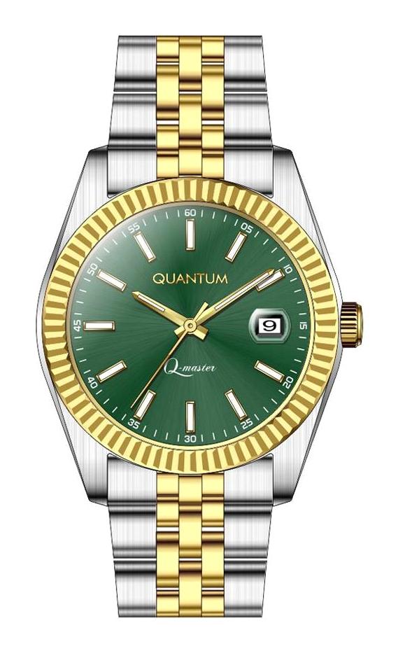 Quantum QMG941.270 Takvimli 42 mm Altın-Çelik Kordon Analog Erkek Kol Saati