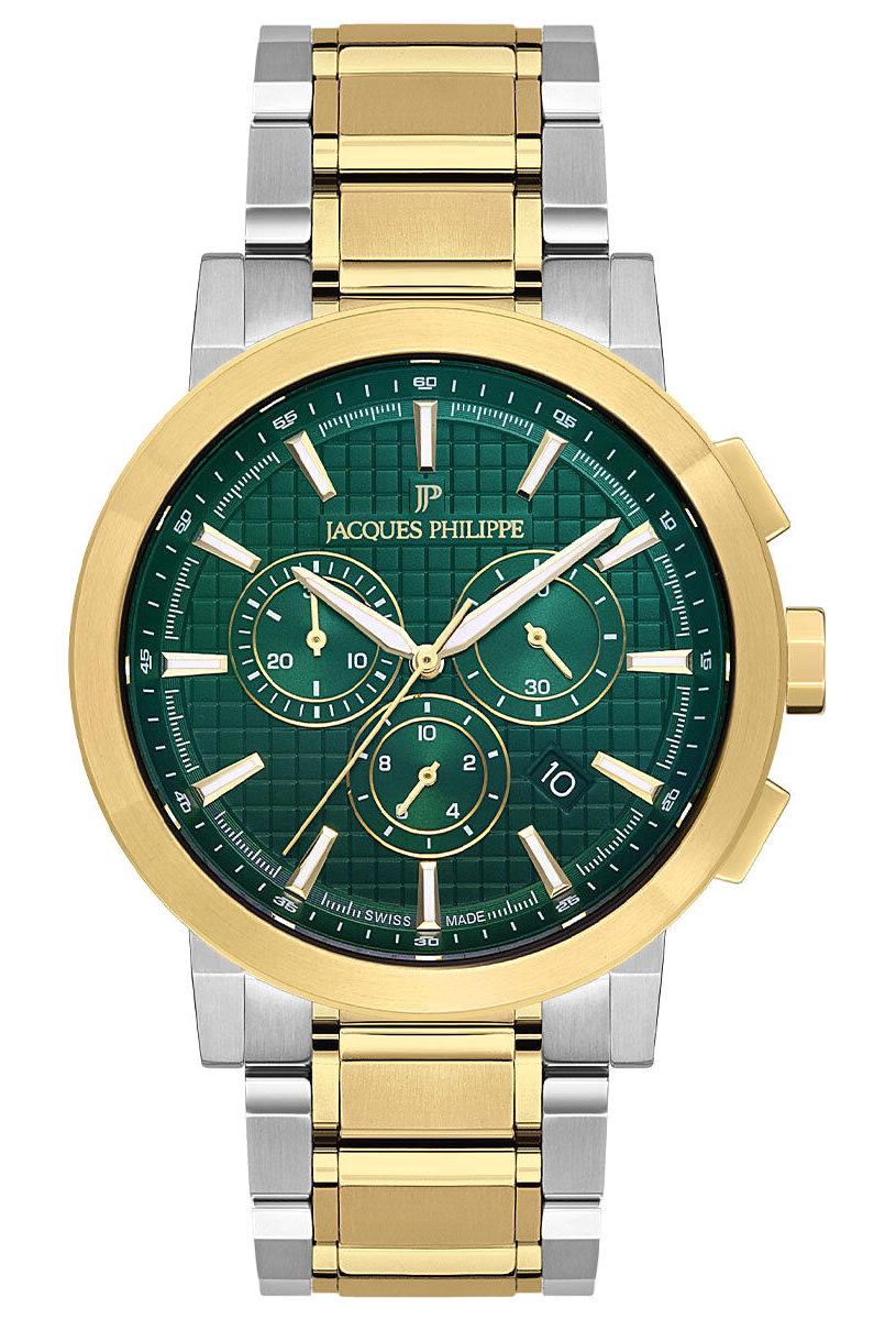 Jacques Philippe JPQGC1773X8 Takvimli 45 mm Altın-Çelik Kordon Analog Erkek Kol Saati
