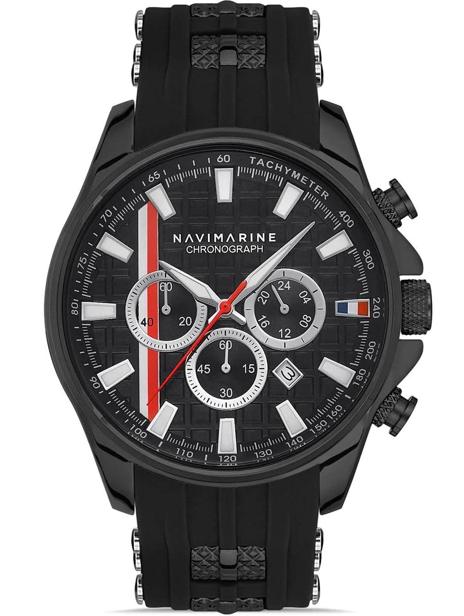 Navimarine NT0016-6 Takvimli Siyah Silikon Kordon Analog Erkek Kol Saati