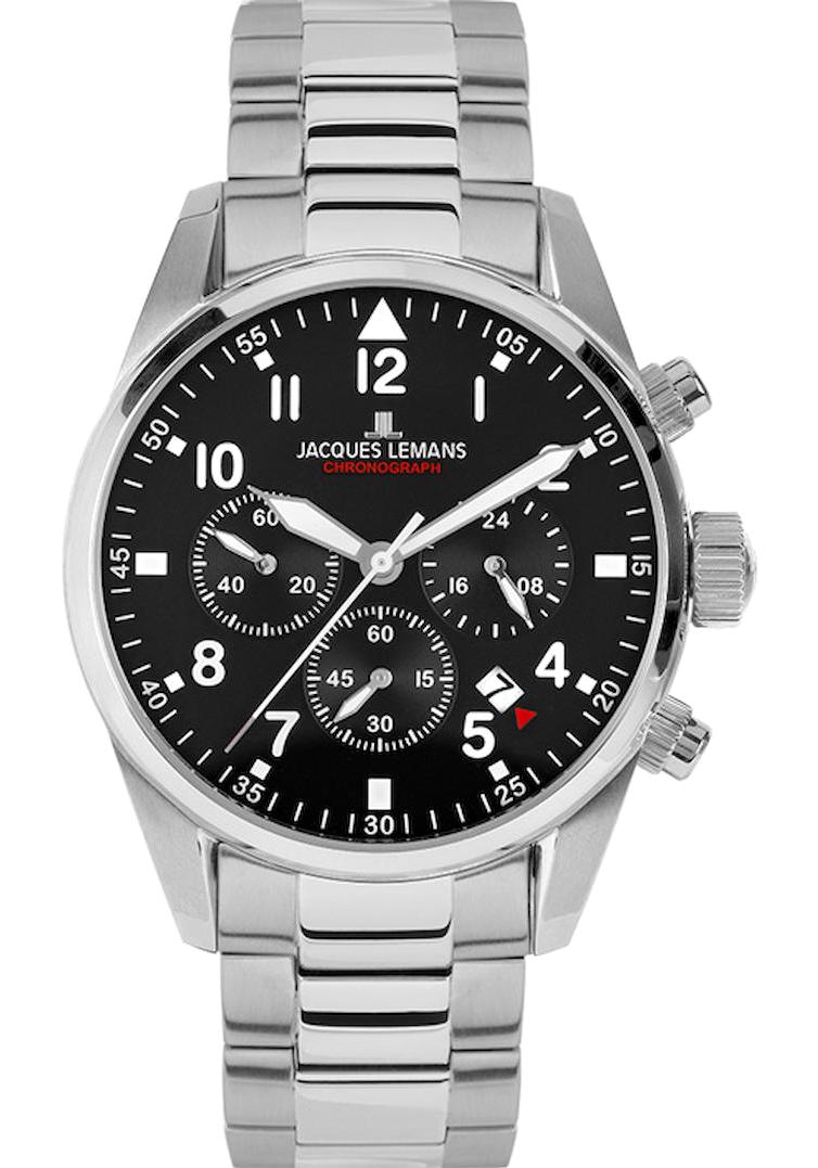 Jacques Lemans BARCELONA 42-2C Pusulalı Takvimli 42 mm Çelik Kordon Analog Erkek Kol Saati