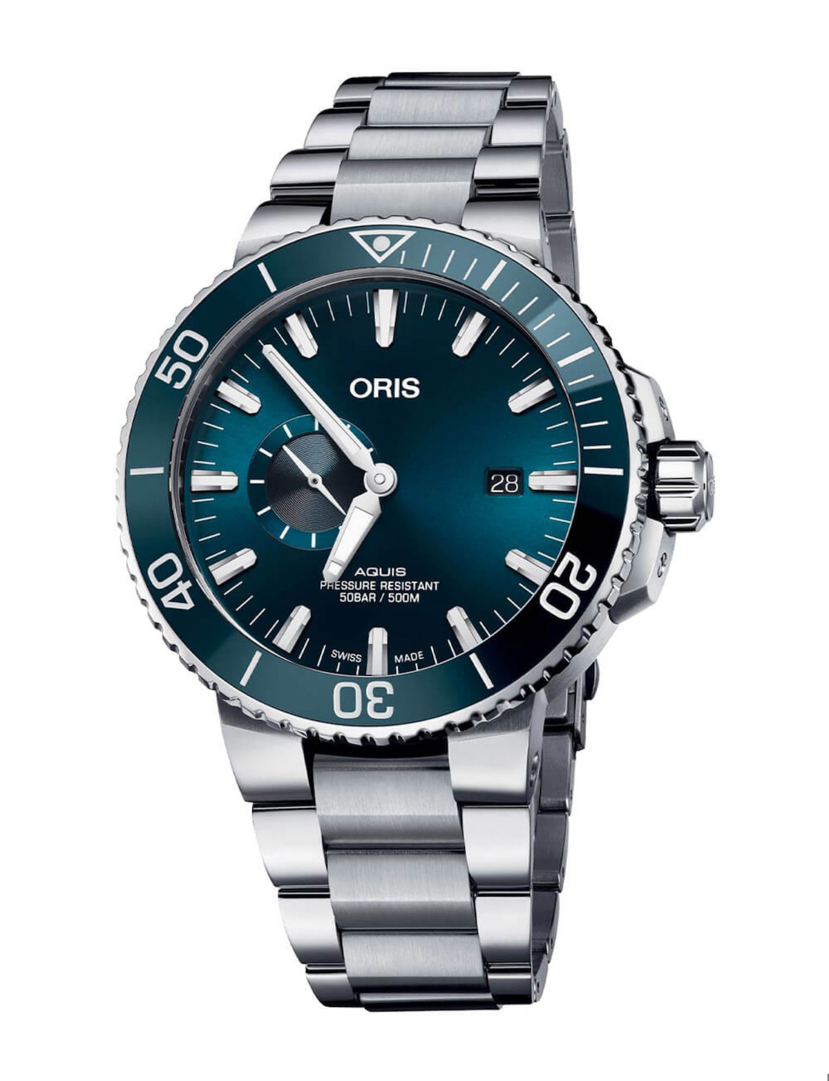 Oris Aquis Small Seconds Takvimli Çelik Kordon Analog Kol Saati