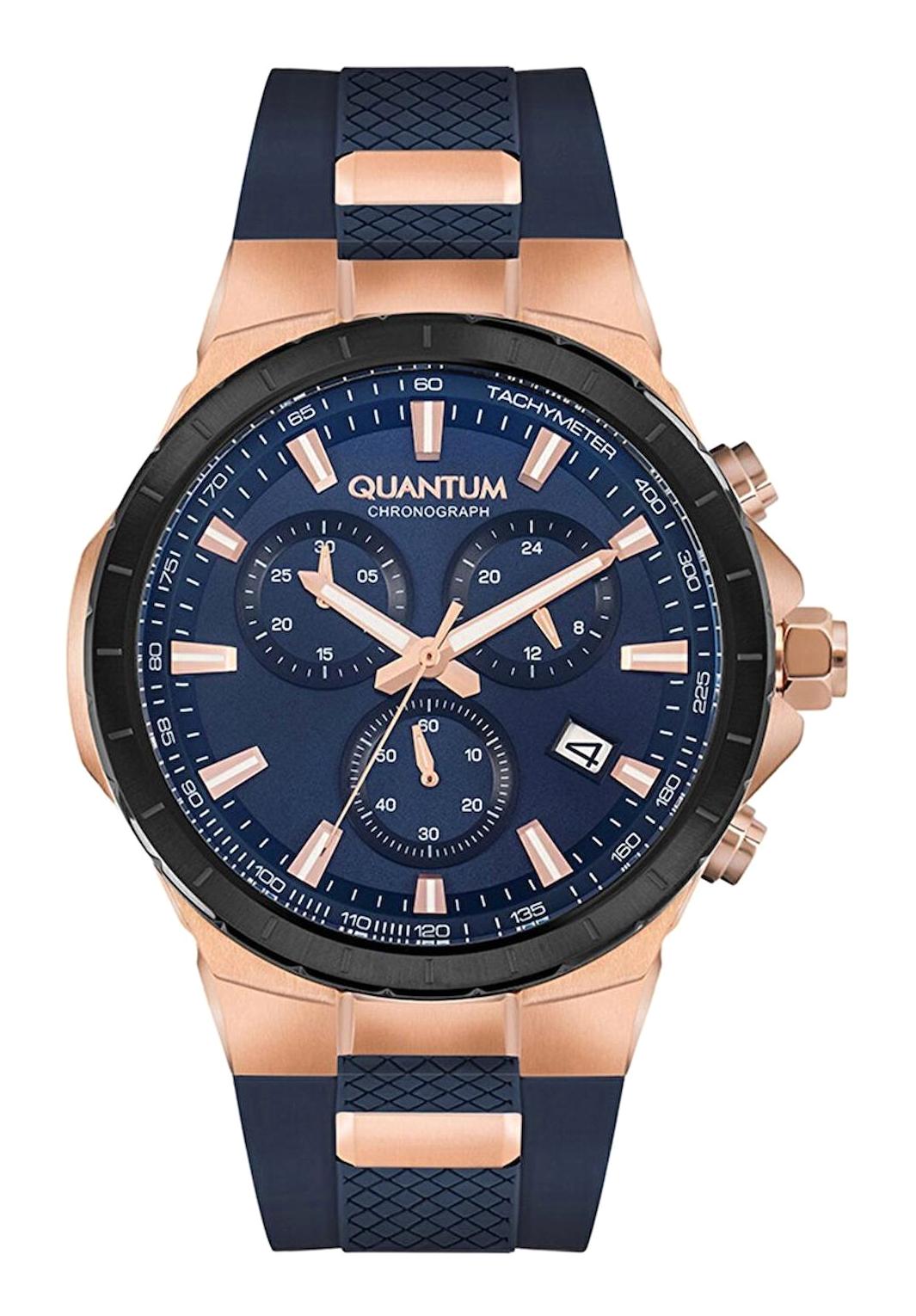 Quantum HNG814.899 Takvimli 44 mm Lacivert Çelik Kordon Analog Erkek Kol Saati