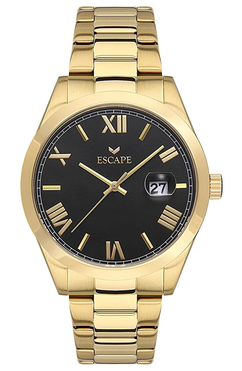 Escape ESCP102503 Takvimli 43 mm Altın Çelik Kordon Analog Erkek Kol Saati