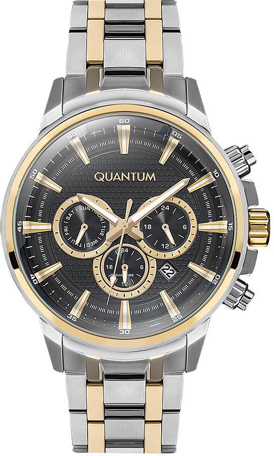 Quantum PWG927-250 Takvimli 45 mm Altın-Çelik Kordon Analog Erkek Kol Saati