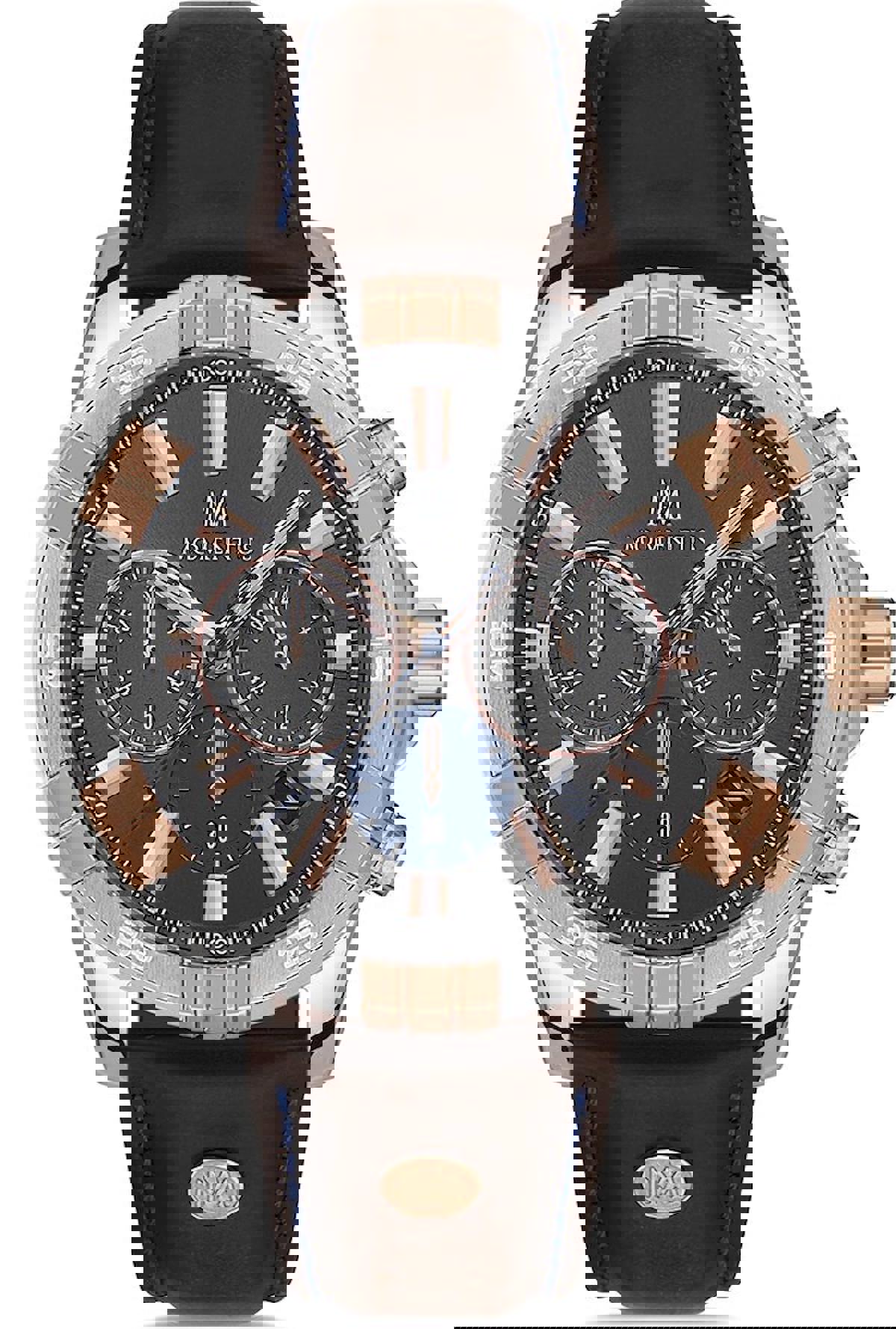 Momentus SM367S-05KG Takvimli 45 mm Kahverengi Deri Kordon Analog Erkek Kol Saati