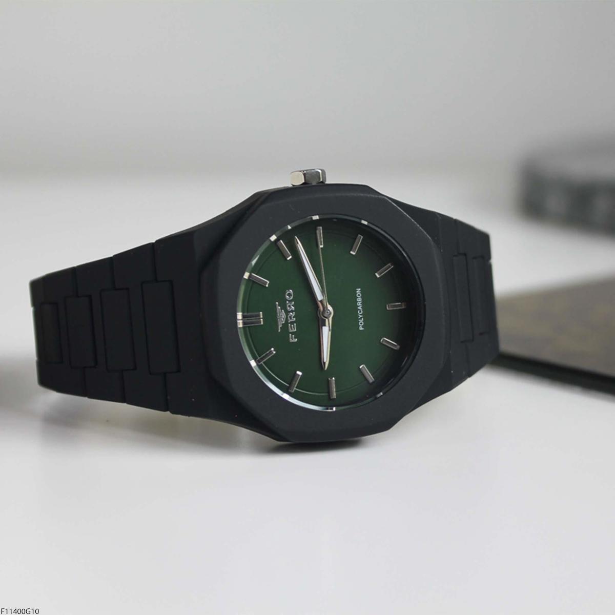 Ferro F11400G10 Takvimli 43 mm Siyah Çelik Kordon Analog Erkek Kol Saati
