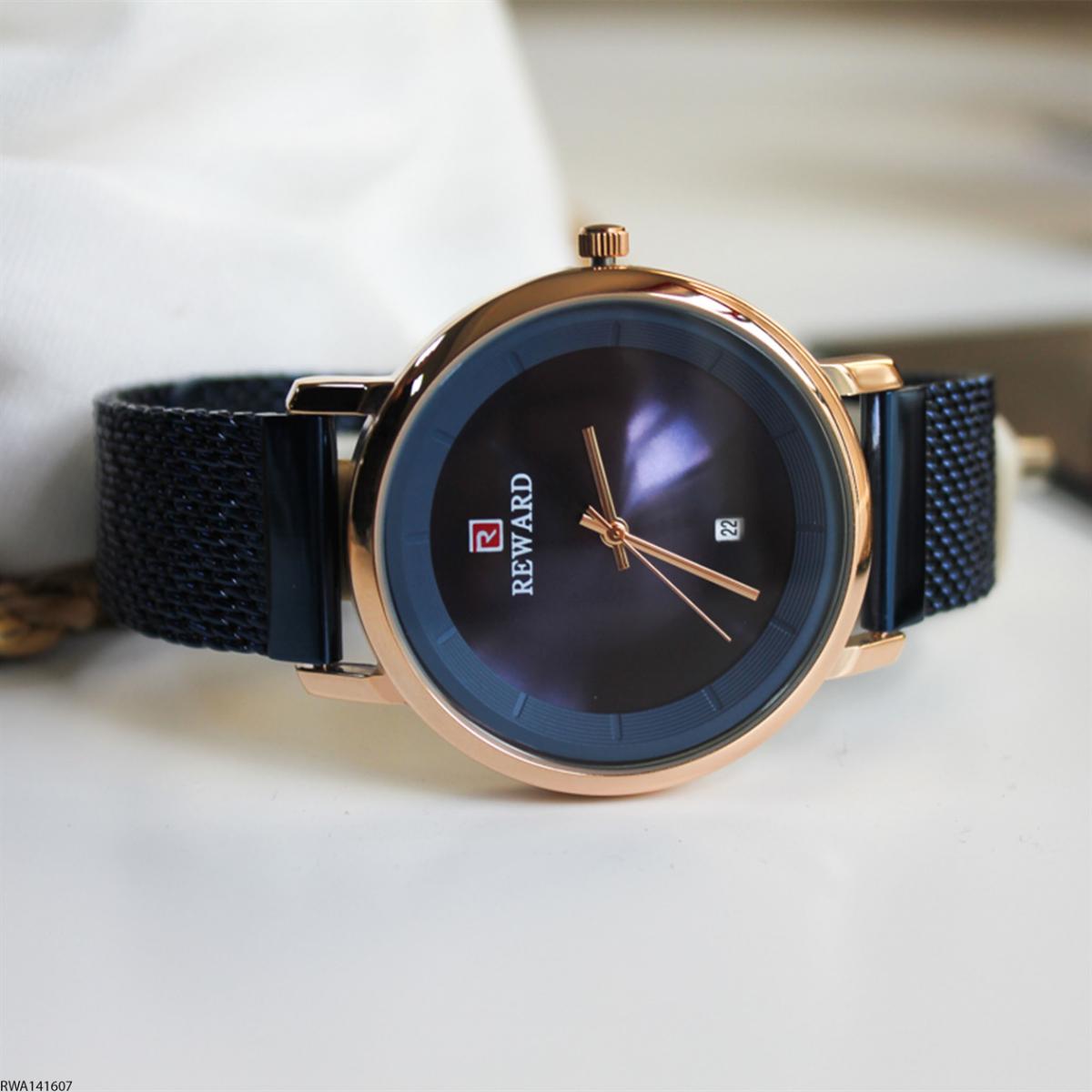 Reward RWA141607 Takvimli 42 mm Lacivert Metal Kordon Analog Erkek Kol Saati