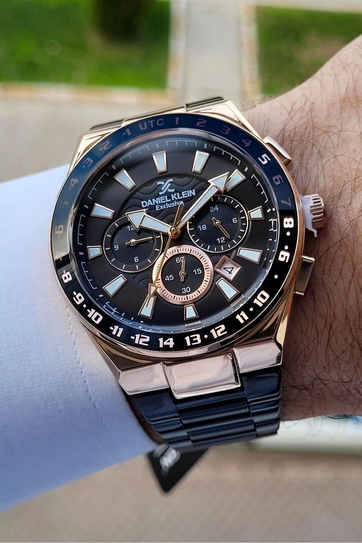 Daniel Klein DKISTE1008 Takvimli Siyah Çelik Kordon Analog Erkek Kol Saati