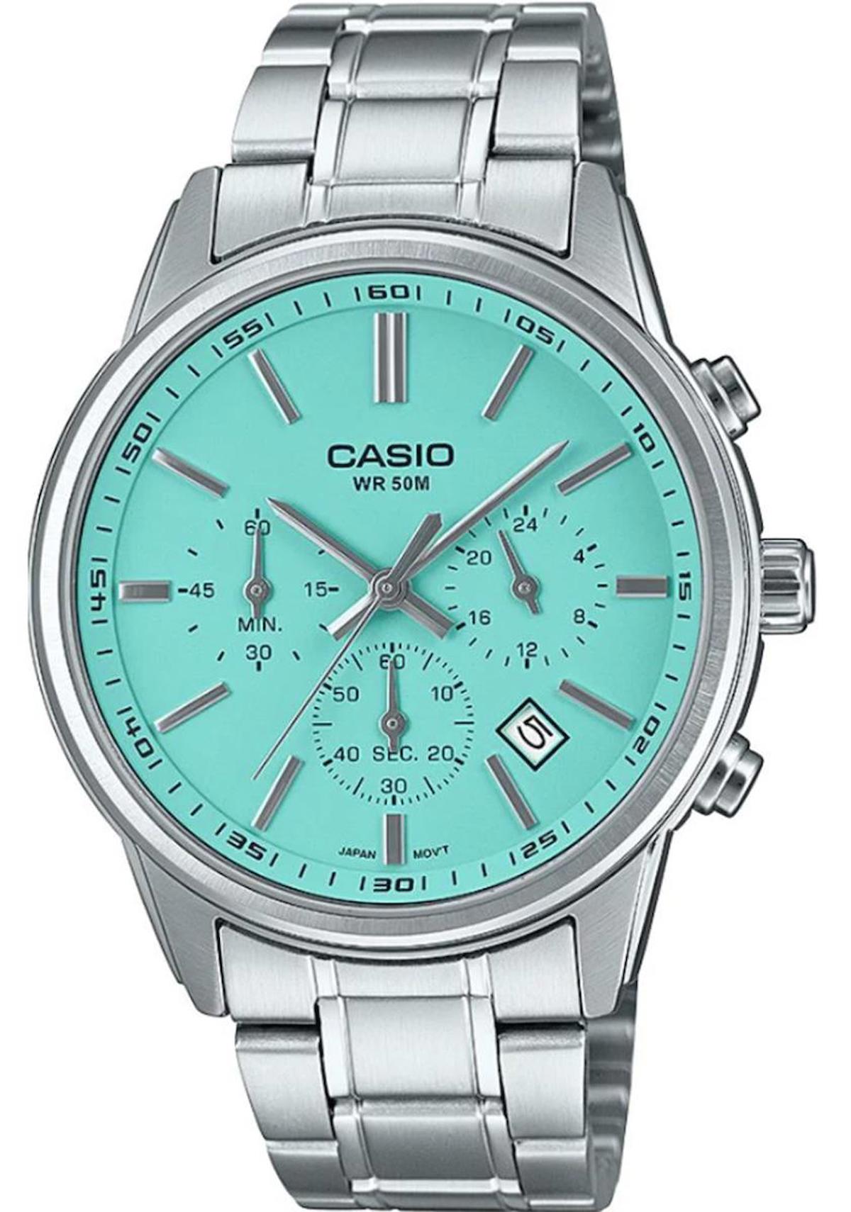 Casio MTP-E515D-2A2VDF Takvimli 37 mm Çelik Kordon Analog Erkek Kol Saati