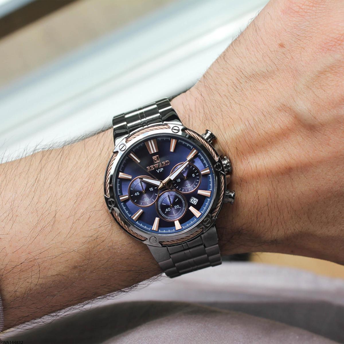 Reward RWA144832 Takvimli 43 mm Çelik Kordon Analog Erkek Kol Saati
