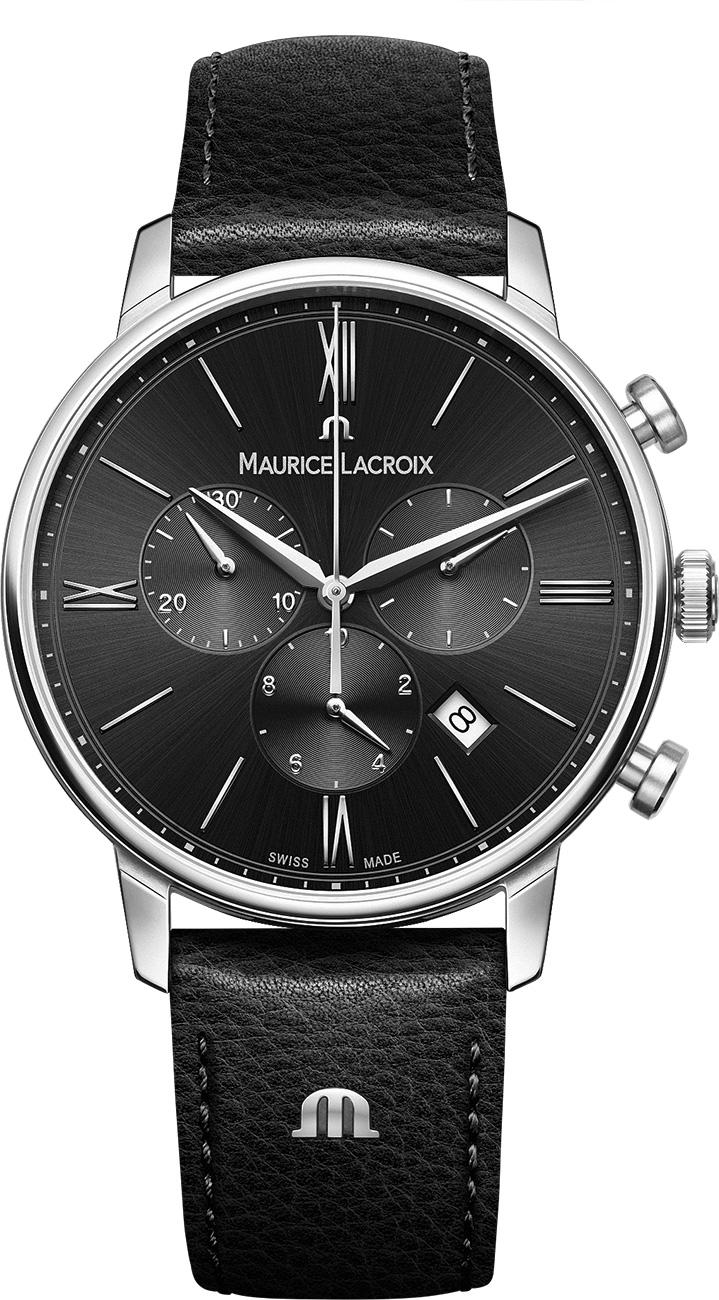 Maurice Lacroix EL1098SS001310-1 Takvimli 40 mm Siyah Deri Kordon Analog Erkek Kol Saati