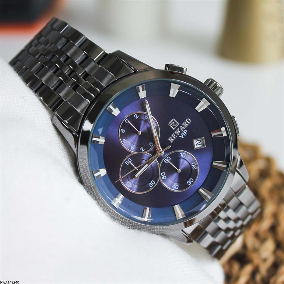 Reward RWA143240 Takvimli 44 mm Füme Çelik Kordon Analog Erkek Kol Saati