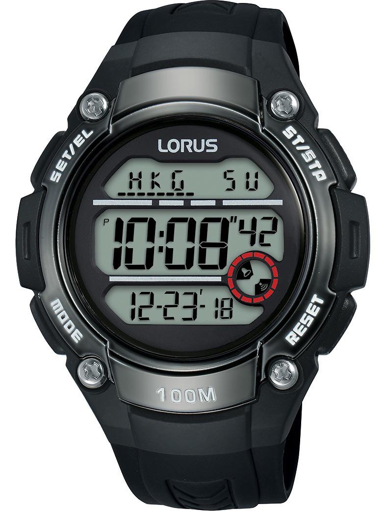 Lorus R2327MX9 Takvimli 45 mm Siyah Silikon Kordon Dijital Erkek Kol Saati