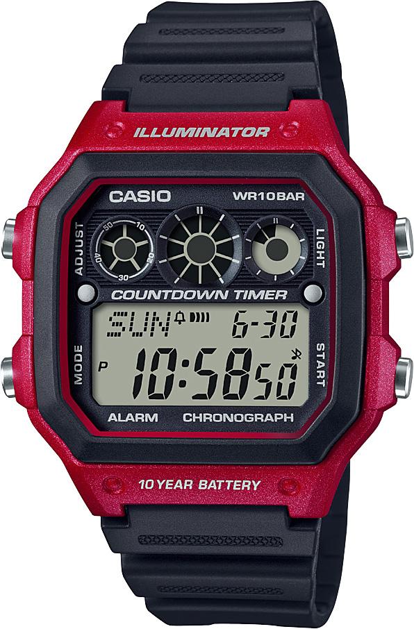 Casio AE-1300WH-4AVDF Takvimli 42 mm Siyah Silikon Kordon Analog Erkek Kol Saati