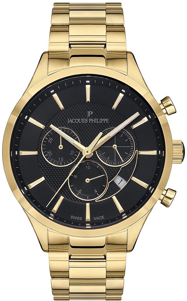 Jacques Philippe JPQGC032314 Pusulalı Takvimli 43 mm Sarı Çelik Kordon Analog Erkek Kol Saati