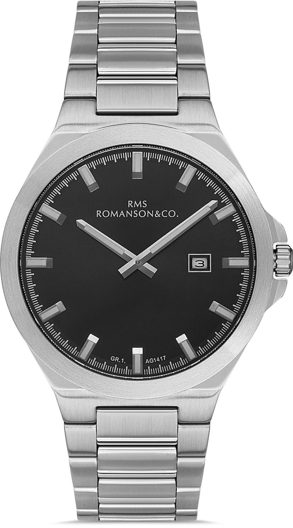 Romanson GR.1.AG1417.16 Takvimli 42 mm Çelik Kordon Analog Kol Saati