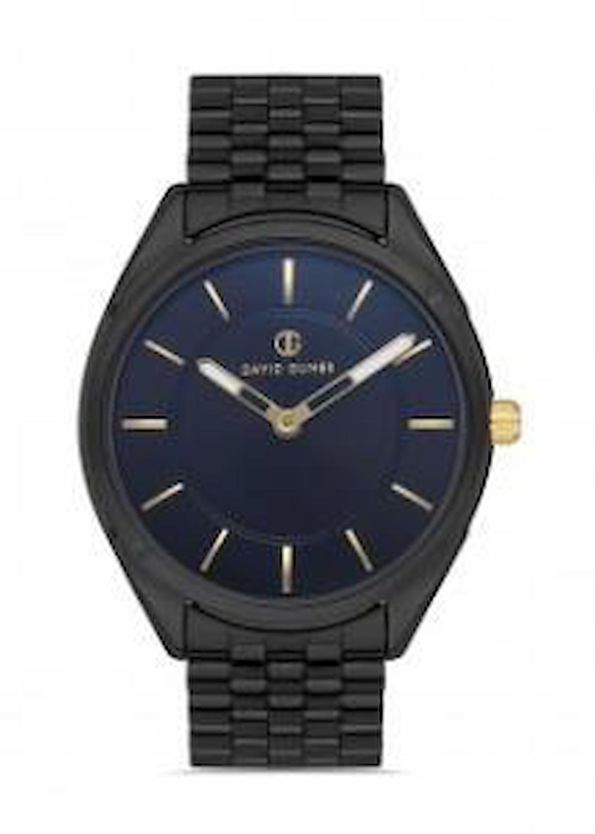 David Guner DG-8083GA-G2 Takvimli 42 mm Siyah Metal Kordon Analog Erkek Kol Saati