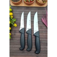Lazbisa Sürmene Profosyonel 3 Parça Mutfak Bıçak Seti Et Ekmek Sebze Meyve Bıçağı
