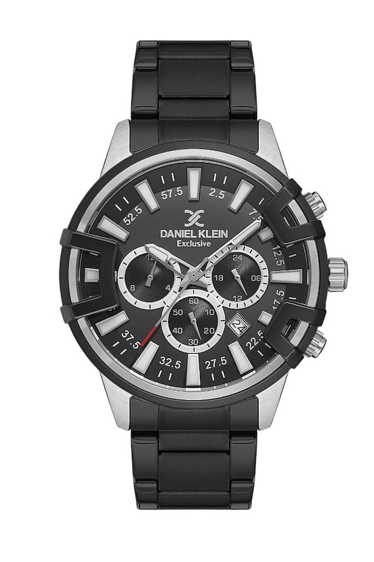 Daniel Klein DKE.1.10481.5 Takvimli Siyah Metal Kordon Analog Erkek Kol Saati