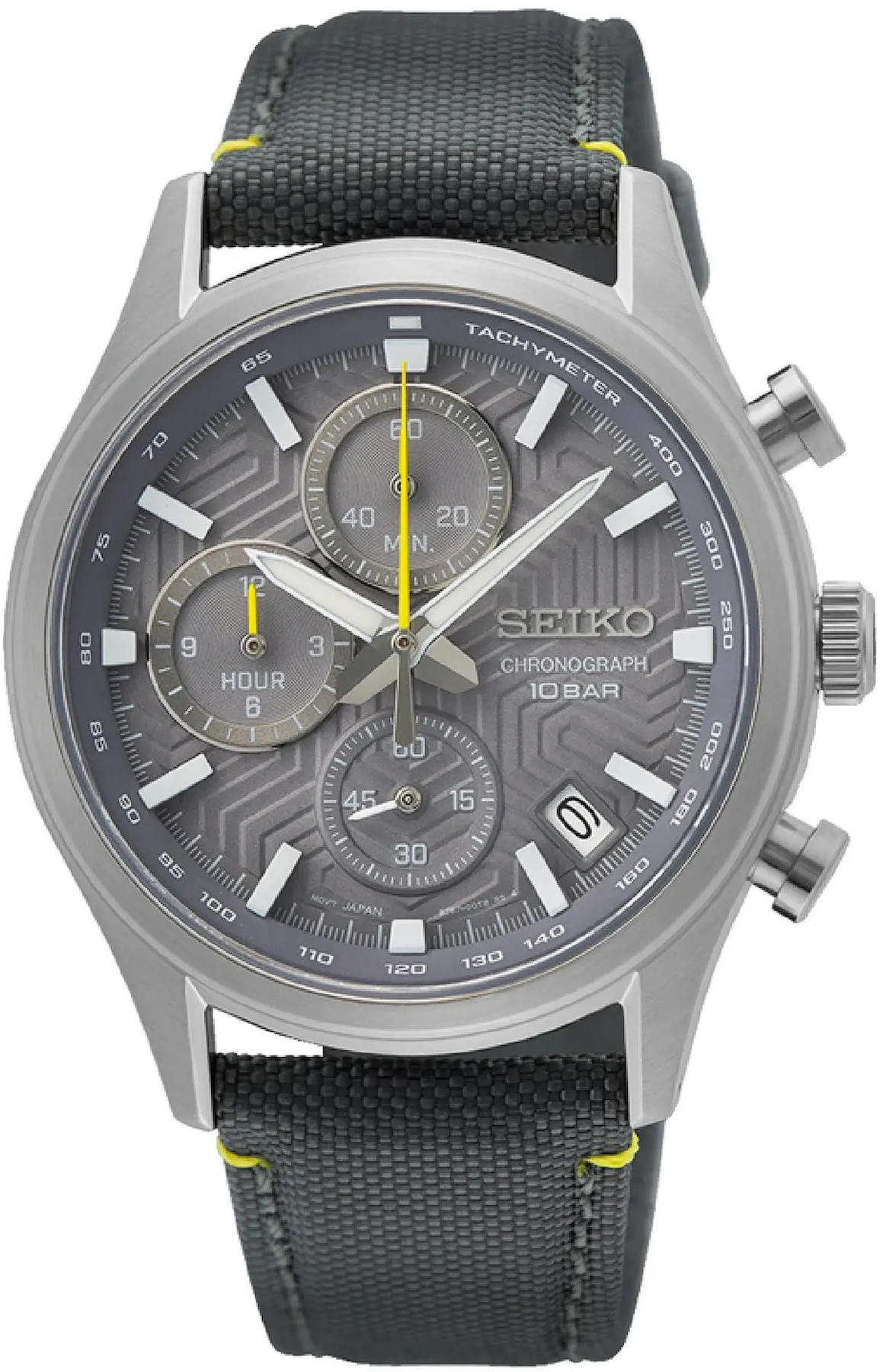 Seiko SSB423P Takvimli 39 mm Gri Kanvas Kordon Analog Erkek Kol Saati