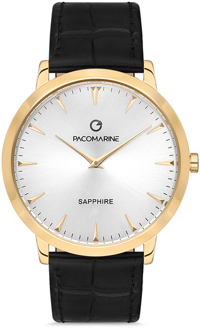 Pacomarine PM.19003.10 Takvimli 42 mm Siyah Deri Kordon Analog Kol Saati