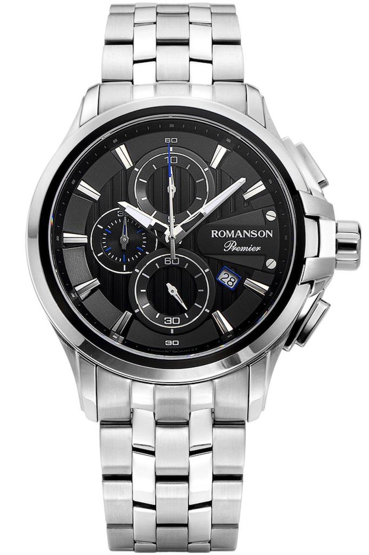 Romanson PA3234HMWDA32W Takvimli 44 mm Çelik Kordon Analog Erkek Kol Saati
