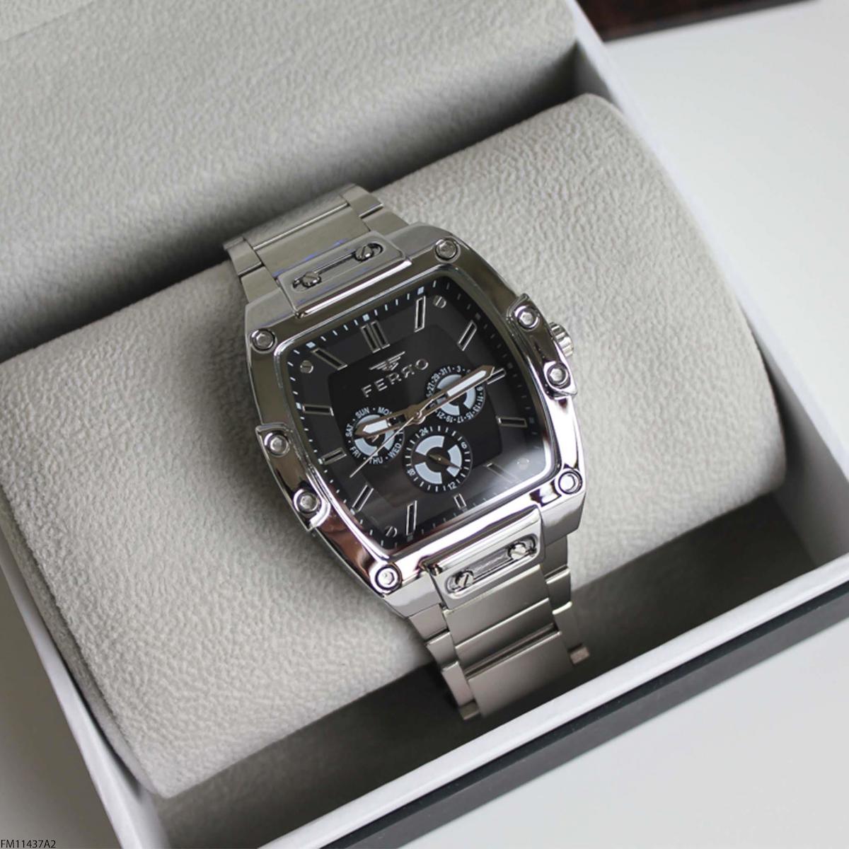 Ferro FM11437A2 Takvimli 45 mm Çelik Kordon Analog Erkek Kol Saati