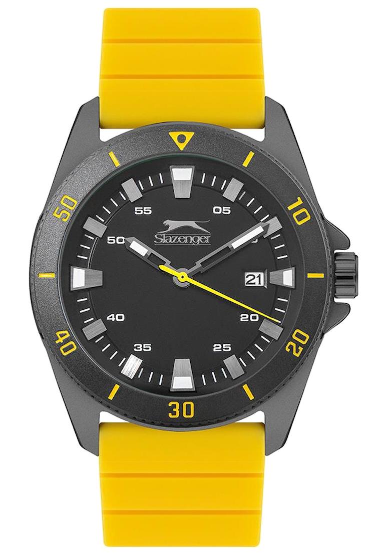 Slazenger SL.09.2178.2.03 Takvimli 44 mm Sarı Metal Kordon Analog Erkek Kol Saati