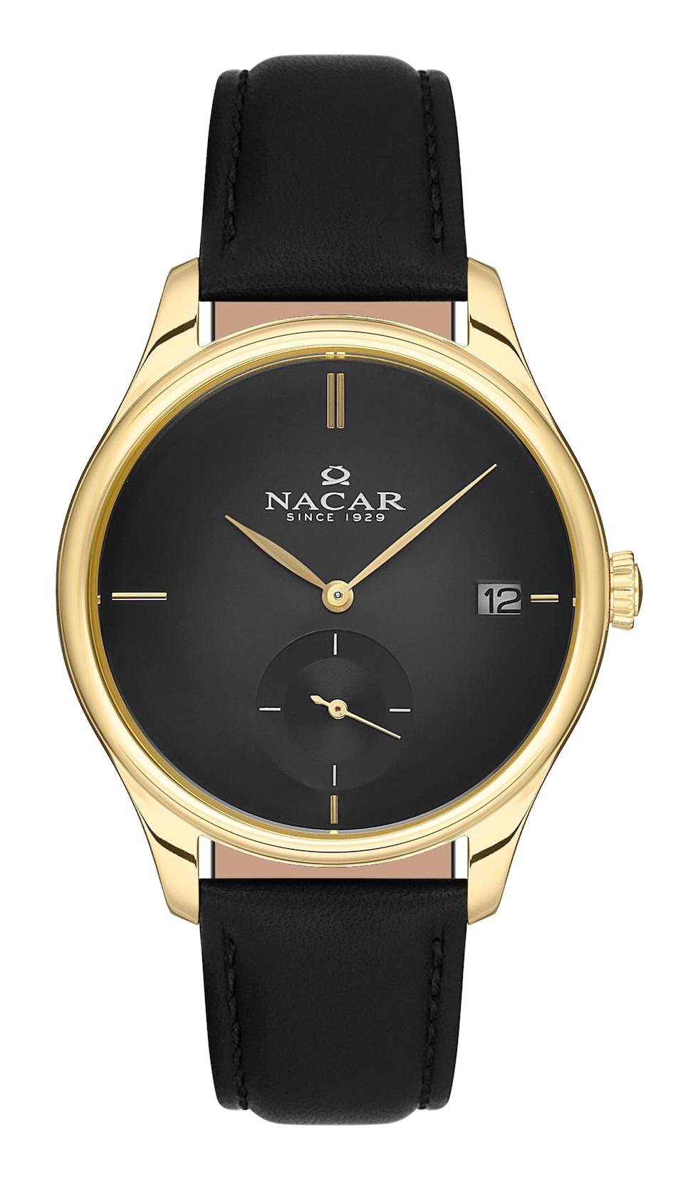 Nacar 35299354DBL1 Takvimli 44 mm Siyah Çelik Kordon Analog Kol Saati