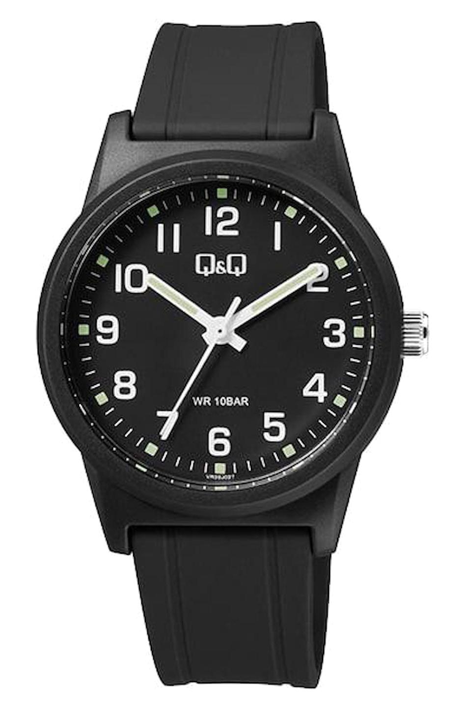 Q&Q VR35J027Y 39 mm Siyah Silikon Kordon Analog Erkek Kol Saati